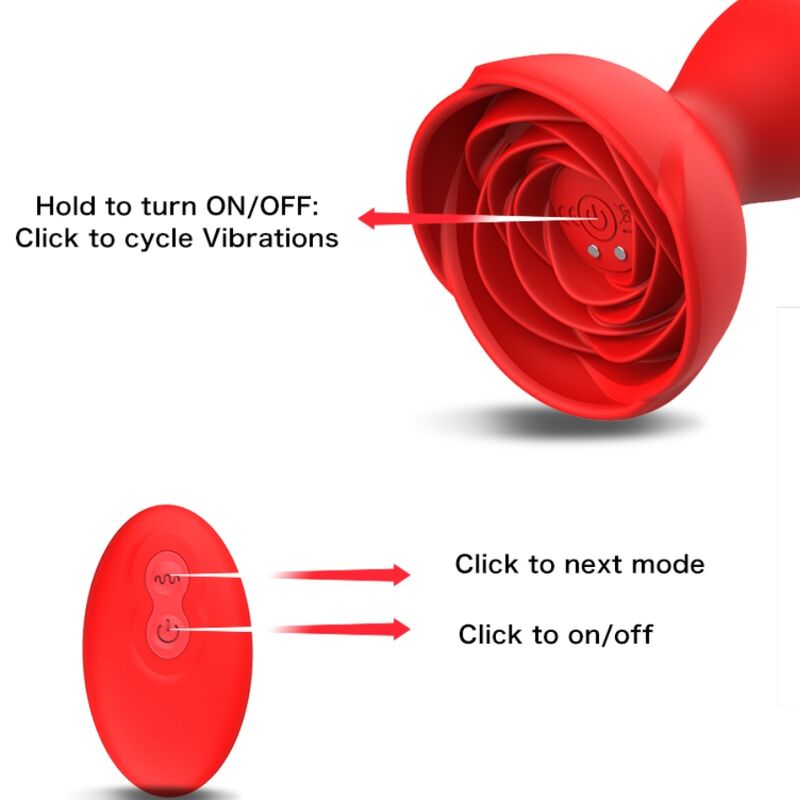 ARMONY - EXTREME A BLOOM ROSE VIBRATOR & ANALSTECKER FERNBEDIENUNG ROT