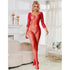 SUBBLIME - 952419 NETZ-BODYSTOCKING MIT DIAMANTEN LANGARM ROT EINE GRÖSSE
