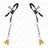 KINK - GOLDENE NIPPELKLEMMEN MIT GLOCKENANHÄNGER 6 CM