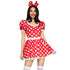 LEG AVENUE - POLKA DOT KLEID + STIRNBAND ROT/WEISS M