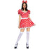 LEG AVENUE - POLKA DOT KLEID + STIRNBAND ROT/WEISS M