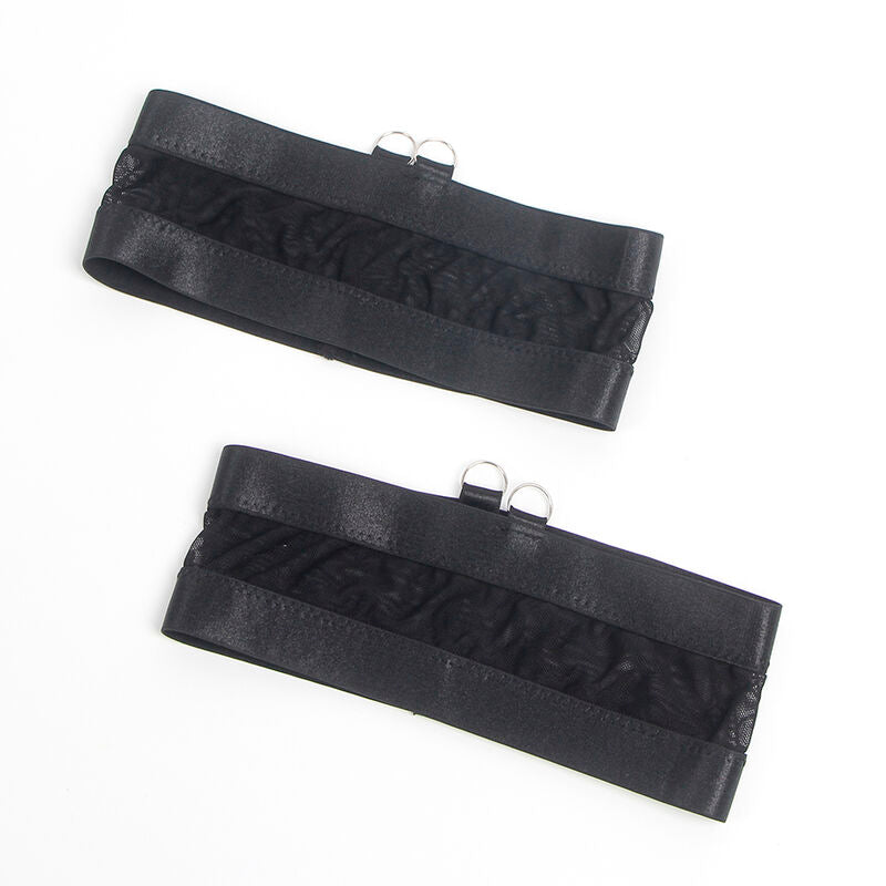 SUBBLIME - 955243 SCHWARZER BONDAGE-BH MIT STRUMPFBAND-SET L/XL