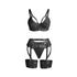 SUBBLIME - 955243 SCHWARZER BONDAGE-BH MIT STRUMPFBAND-SET L/XL