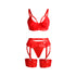 SUBBLIME - 955267 ROTER BONDAGE-BH MIT STRUMPFBAND-SET L/XL