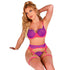 SUBBLIME - 955366 BH-SET MIT SPITZE UND STRUMPFBAND ROSA UND LILA L/XL