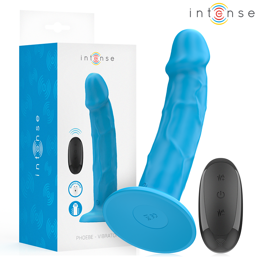INTENSE - PHOEBE REALISTISCHER VIBRATOR 10 VIBRATIONEN BLAUE FERNBEDIENUNG