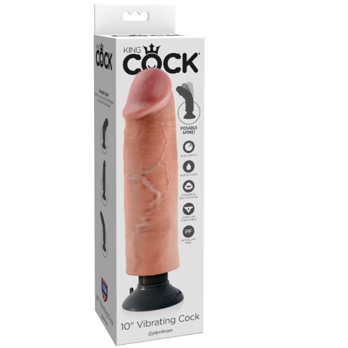 KING COCK - VIBRIERENDER DILDO 25.5 CM NATÜRLICH
