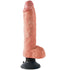 KING COCK - VIBRIERENDER DILDO MIT HODEN 25.5 CM NATÜRLICHE FARBE