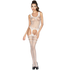 PASSION - WOMAN BS038 WEISSER BODYSTOCKING, EINE GRÖSSE